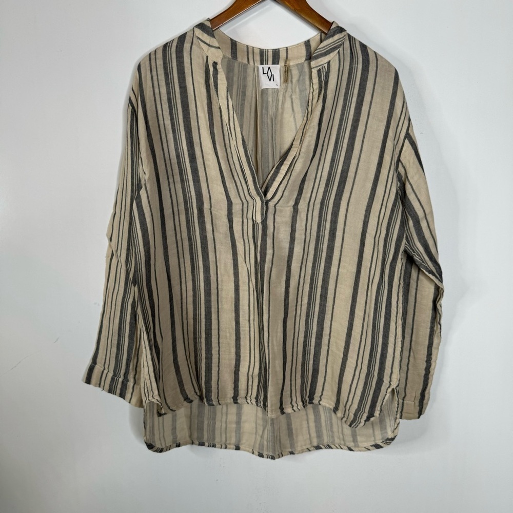 La Vi by Sam & Lavi Striped Blouse Size Small